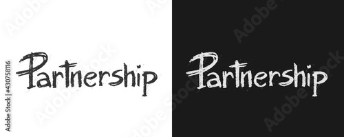 Scritta artistica " Partnership " vettoriale	