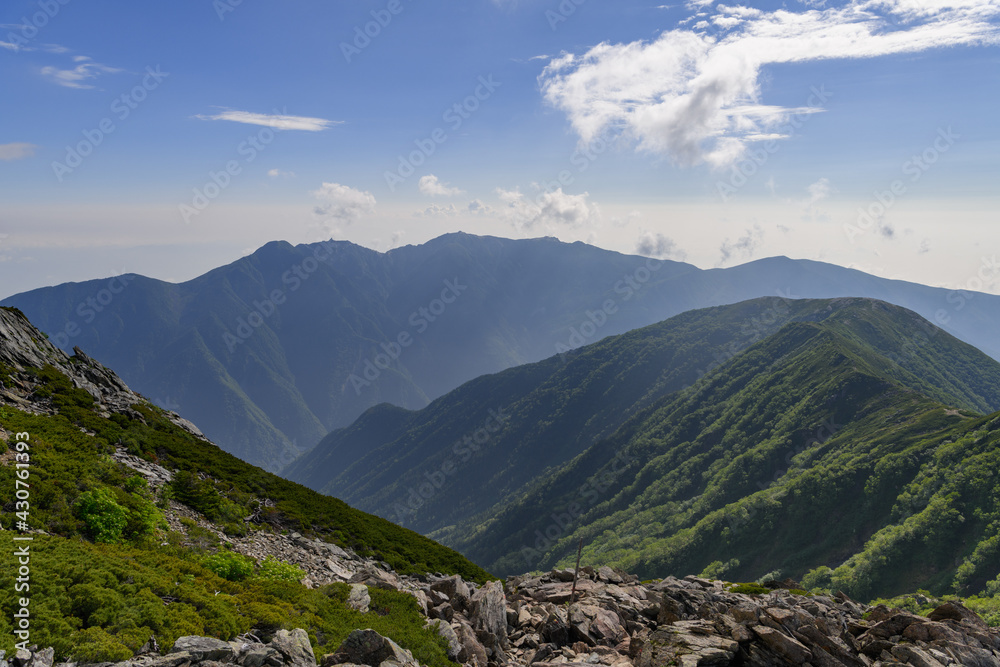北岳から見た見た鳳凰三山 北岳から見た見た鳳凰三山