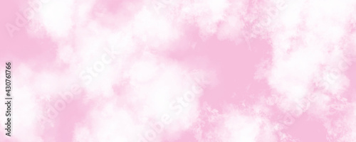 White clean fresh clouds on a pink background. Illustration. Air
