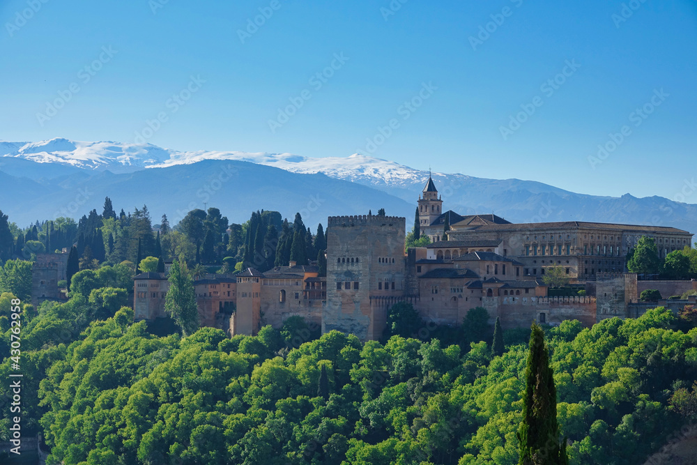 View of the Alhambra in Granada (Spain), one of the most visited World Heritage monuments