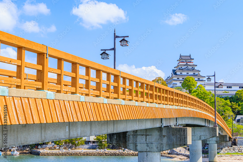 唐津城と城内橋　佐賀県唐津市　Karatsu Castle and Jounai bridge Saga-ken Karatsu city