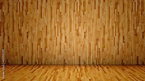 Fototapeta Naklejka Na Ścianę i Meble -  Concept conceptual vintage or grungy brown background of natural wood or wooden old texture floor and wall as a retro pattern layout. A 3d illustration metaphor to time, material, emptiness
