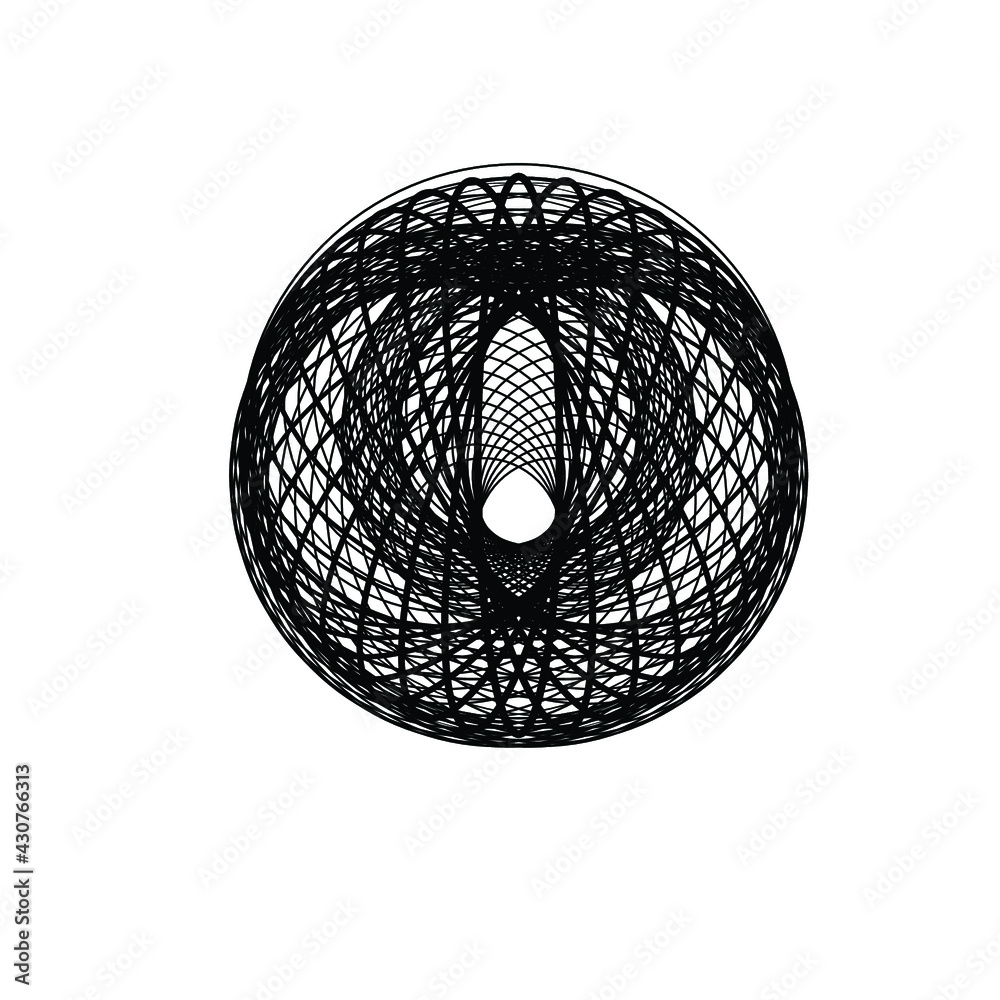 Fototapeta premium Lines in Circle Form . Spiral Vector Illustration .Technology round. Wave Logo . Design element . Abstract Geometric shape .