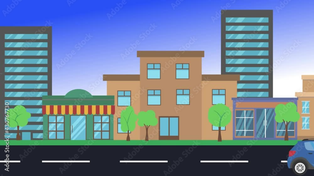 cars driving rides around city, 2d animation, flat design background cars driving rides around city, 2d animation, flat design background
