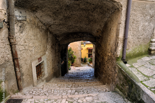 Guardia Sanframondi  Italy  alleys between the old houses of a medieval village in the province of Benevento  Italy. 