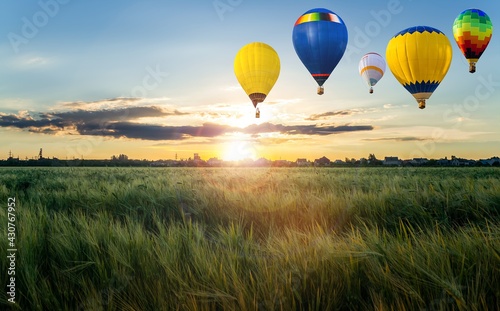 beautiful balloons against sunset