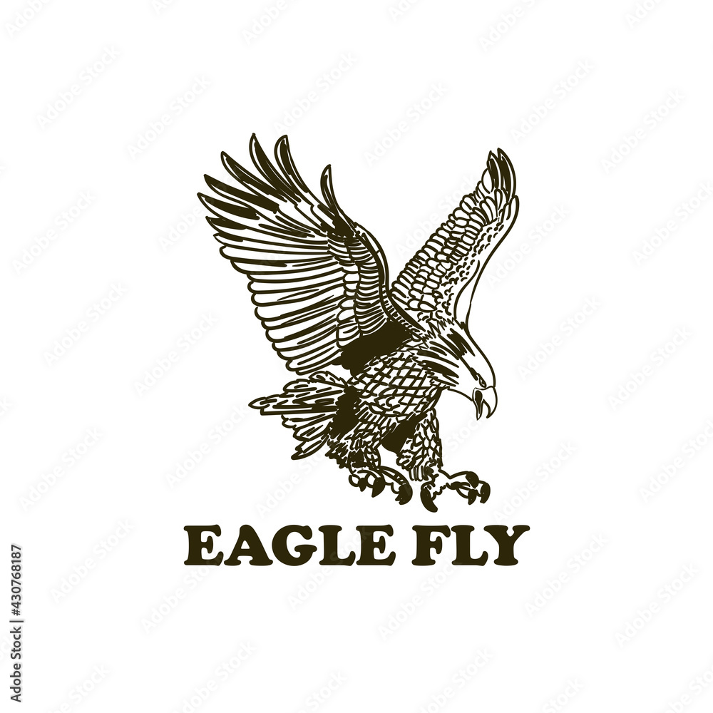 Fototapeta premium eagle design logo vector. eagle animal bird vector