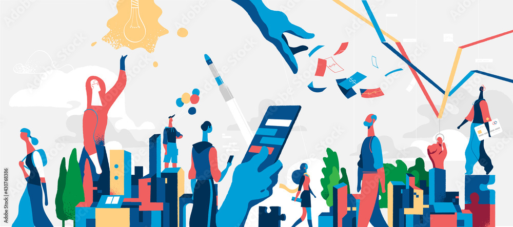 Persone della società moderna e le loro attività quotidiane Persone della società moderna e le loro attività quotidiane