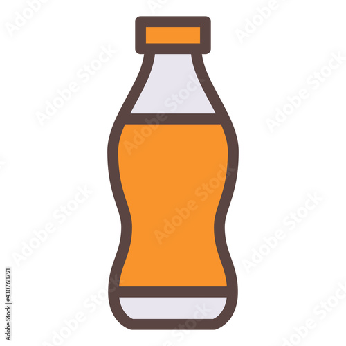 cola soda bottle single isolated icon with filled line style