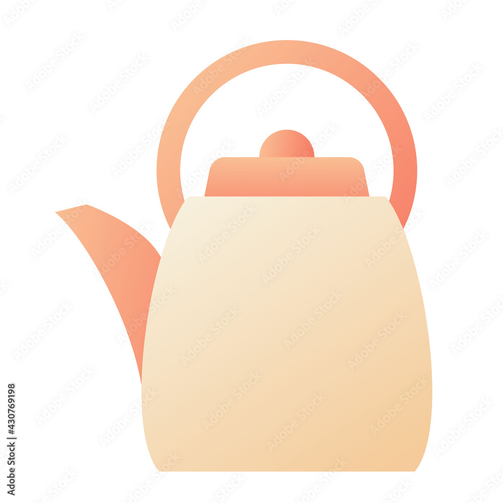 Fototapeta premium teapot traditional drink single isolated icon with smooth style
