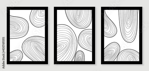 Abstract art background vector. Minimalist modern contour drawing. contemporary abstract line art design for wall art, wallpaper, home decoration, cover, printable painting. 