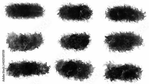Big set of Black grunge stroke brush , banner, label, for your design, vector.