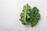 Kale leaf on marble background