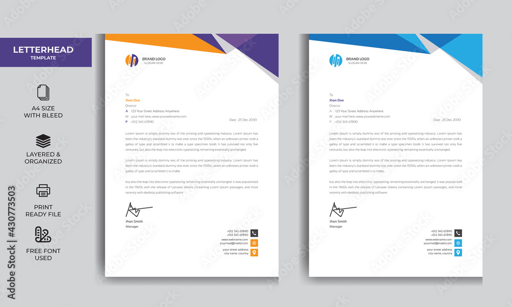 Abstract Letterhead Design Template Abstract Letterhead Design Template