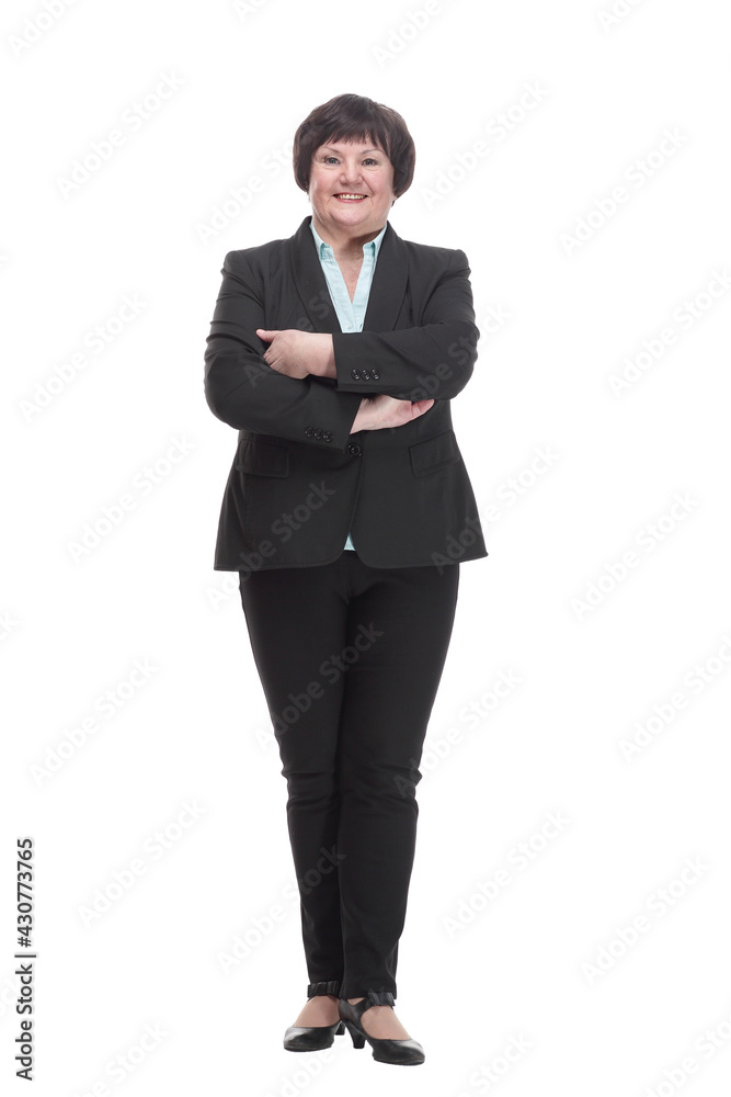 in full growth.Mature business woman in a pantsuit . in full growth.Mature business woman in a pantsuit .