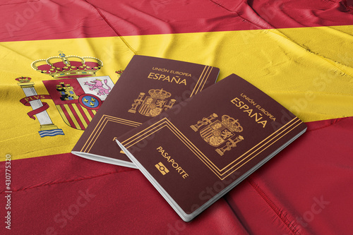 Spanish passport on the flag of a Spanish country, citizenship by investment