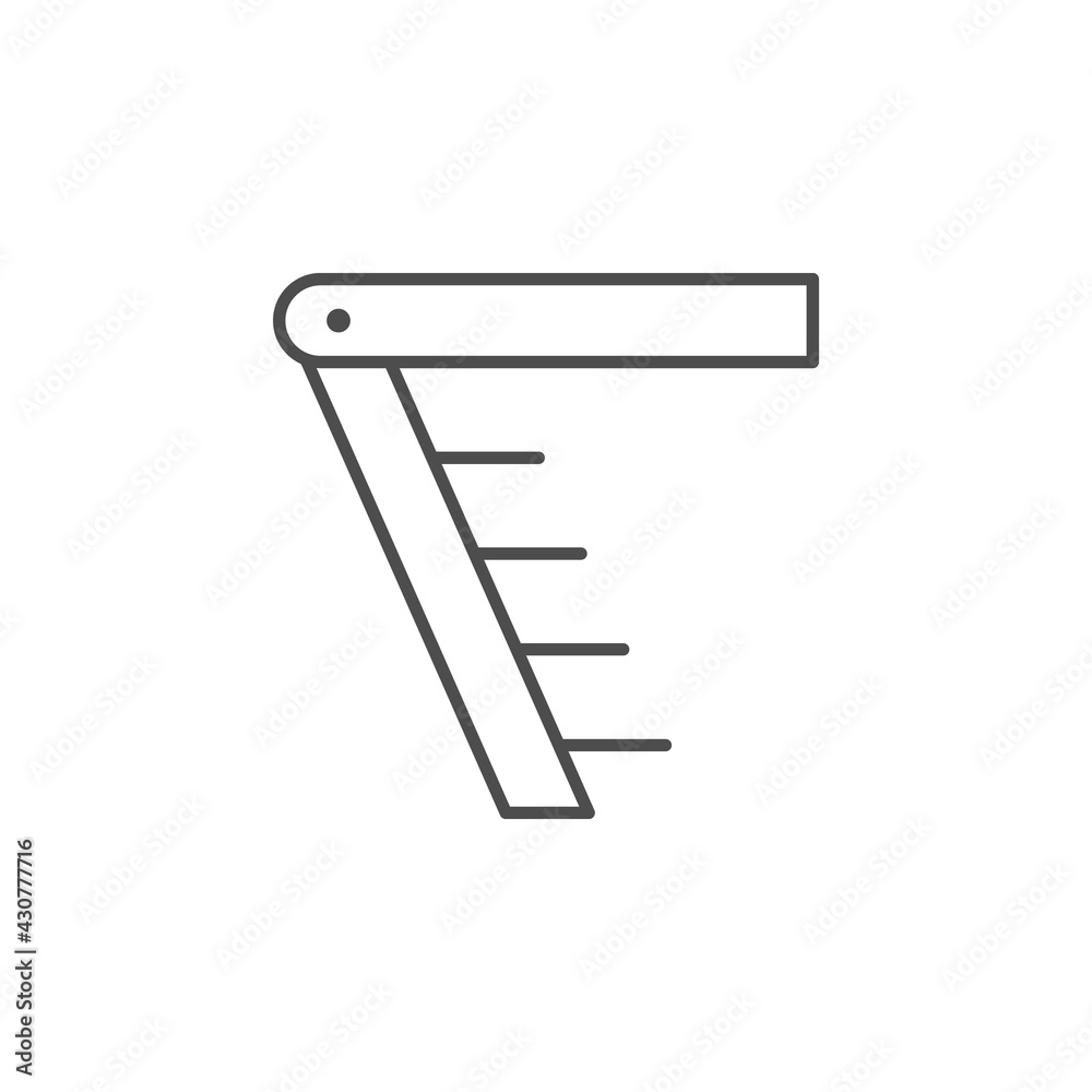 Attic staircase line outline icon