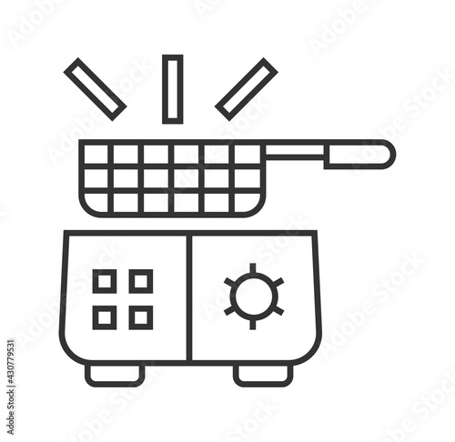 Deep fryer pixel perfect icon vector. Kitchen small appliances line sign. Household tools symbol for app, web.