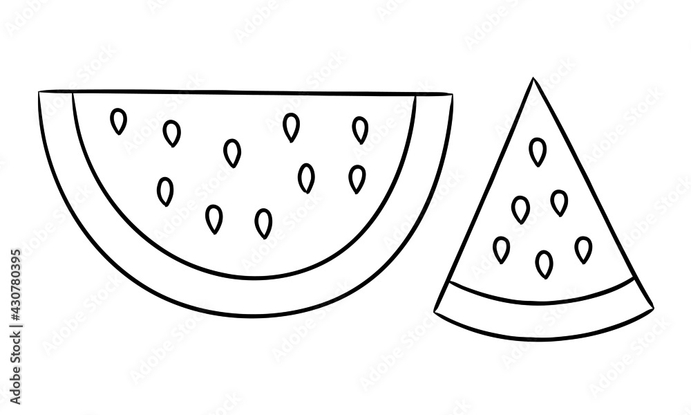 Slice of watermelon outlines Slice of watermelon outlines