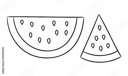Slice of watermelon outlines