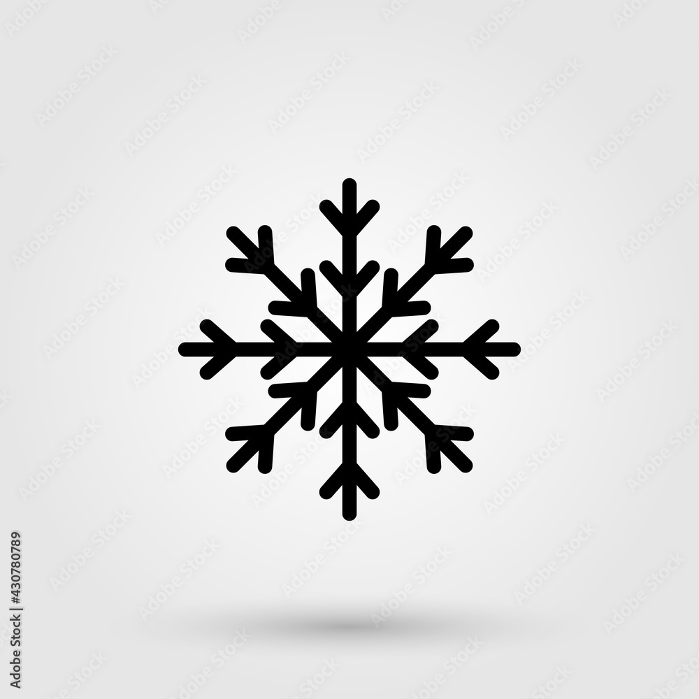 Snowflake icon. Ornament, seasonal concept sign.