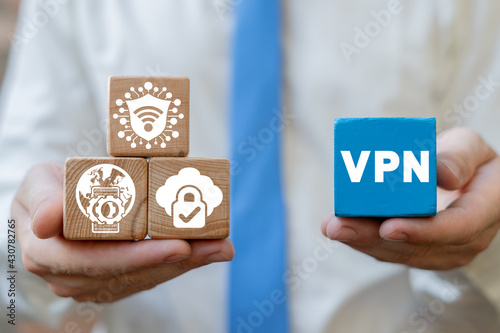 Concept of VPN Virtual Private Network.