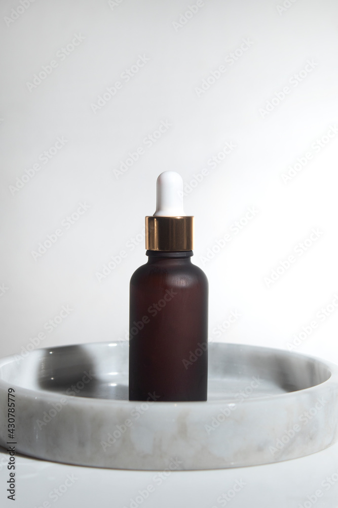 mockup of beauty fashion cosmetic makeup bottle lotion serum product with skincare healthcare concept on background