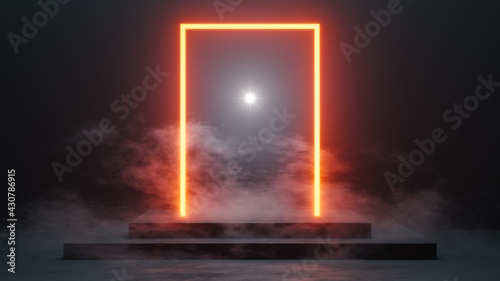Billede på lærred neon light portal with smoke