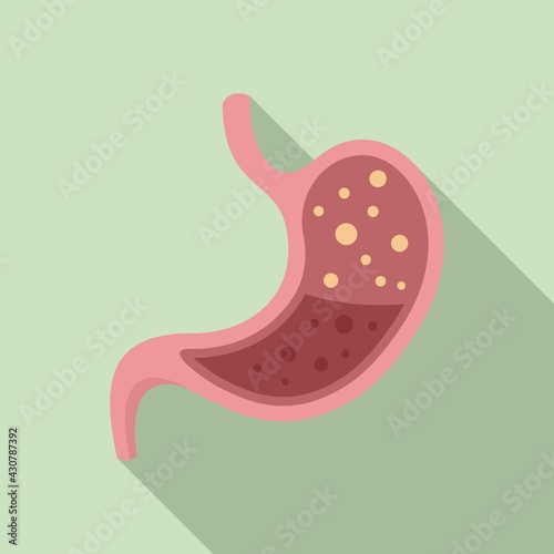 Digestion stomach liquid icon, flat style