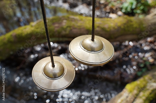 Cymbals close up for  sound healing therapy