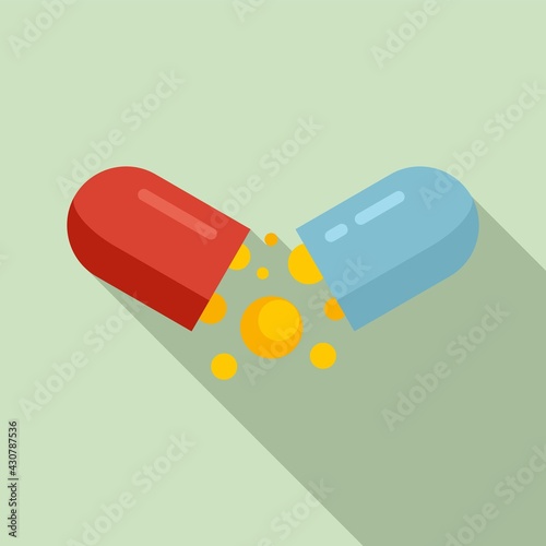 Digestion capsule icon, flat style