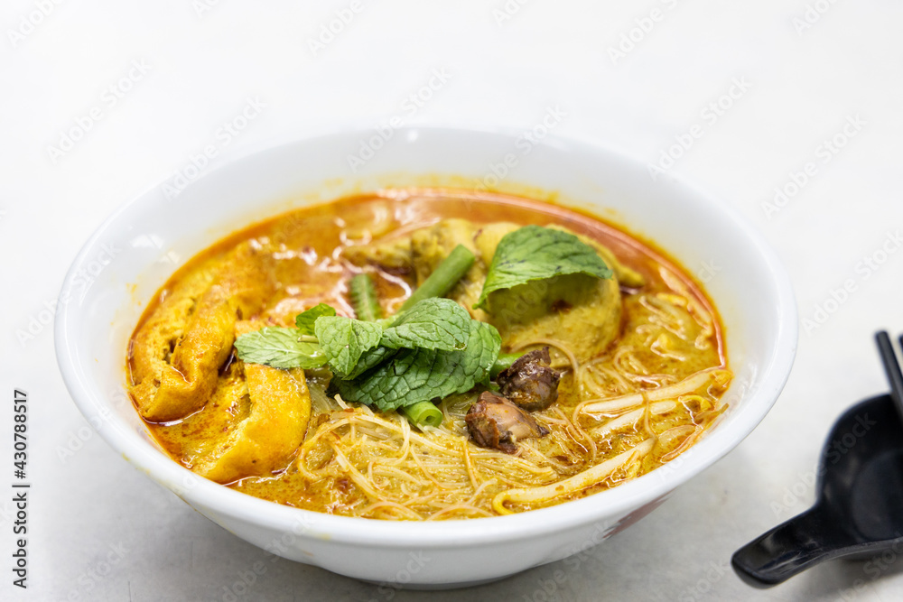 Simple and delicious curry mee or noodle, popular cuisine in Malaysia