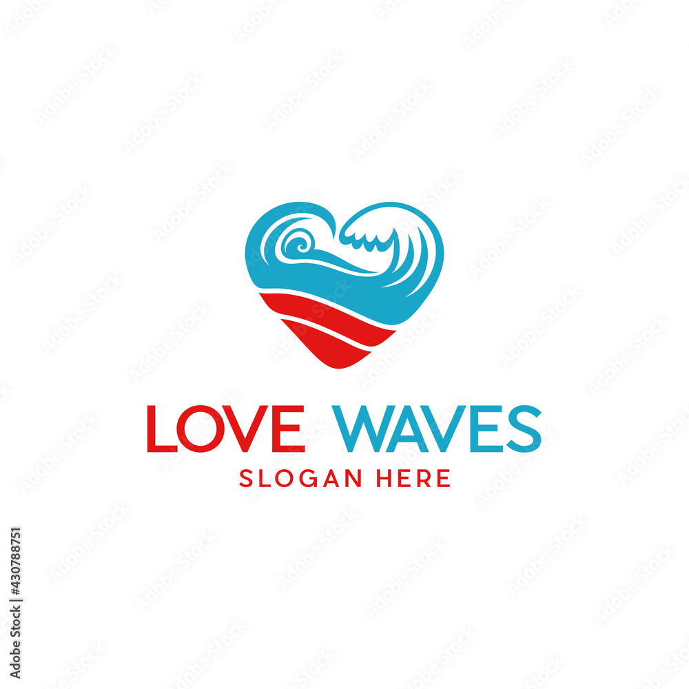 Love Waves Business Logo Design
