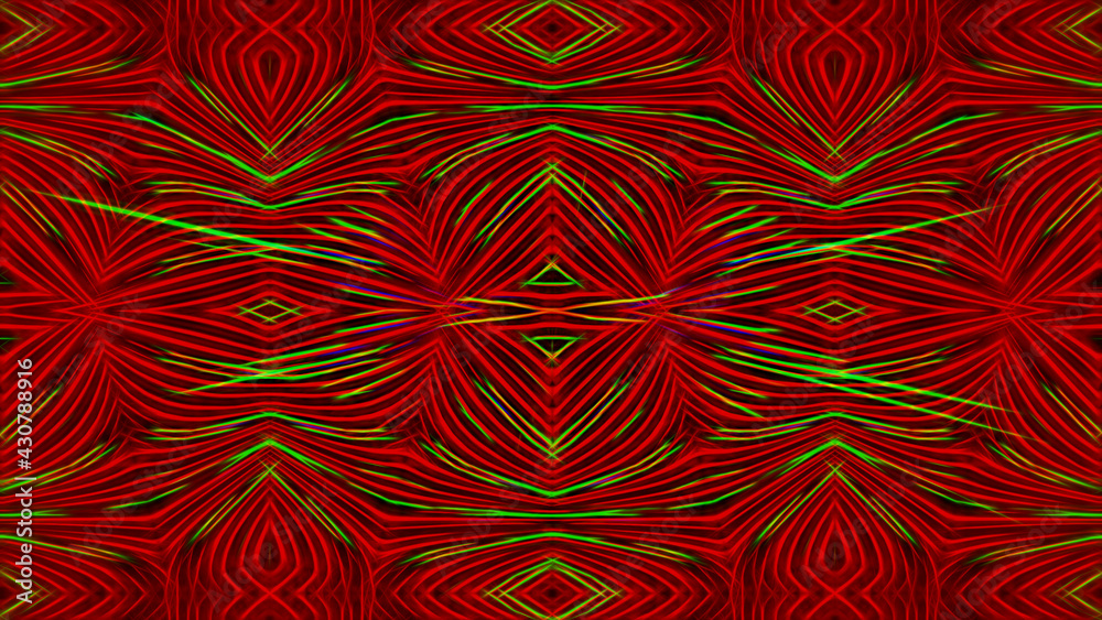 Abstract red background with neon lines