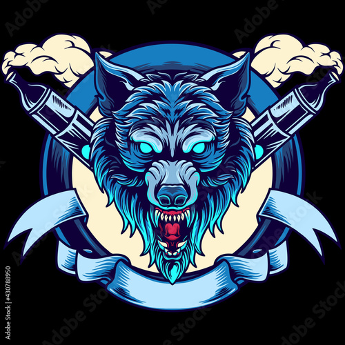 Wolf Head Vape Mascot