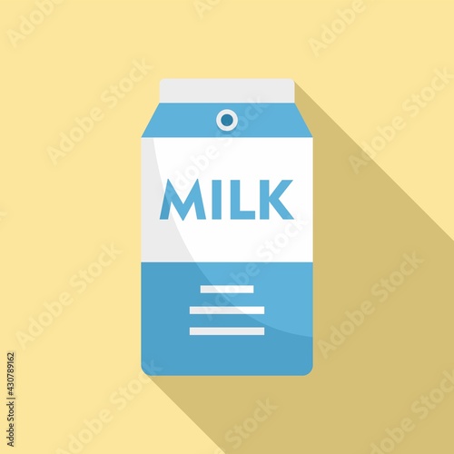 Milk package icon, flat style