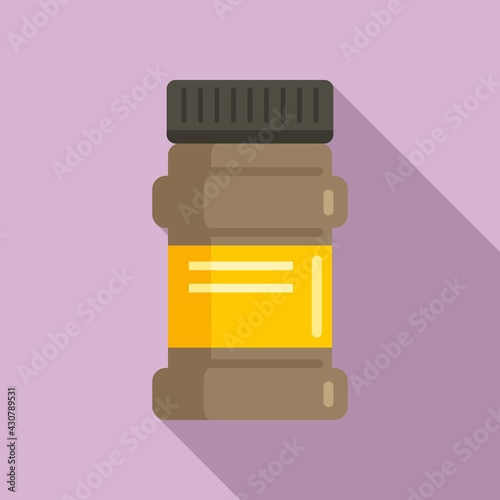 Cocoa jar icon, flat style