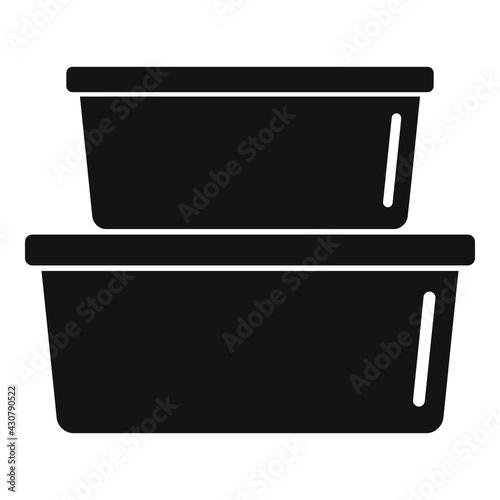 Plastic box stack icon, simple style