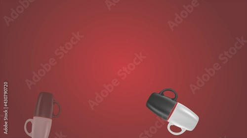 Mockup illustration of coffee mug on abstract dark background