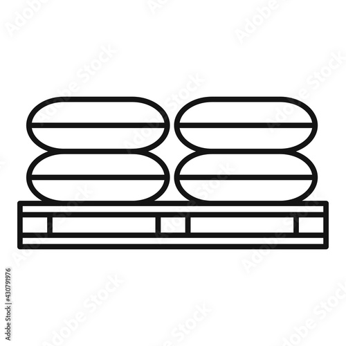 Flour sack pallet icon, outline style