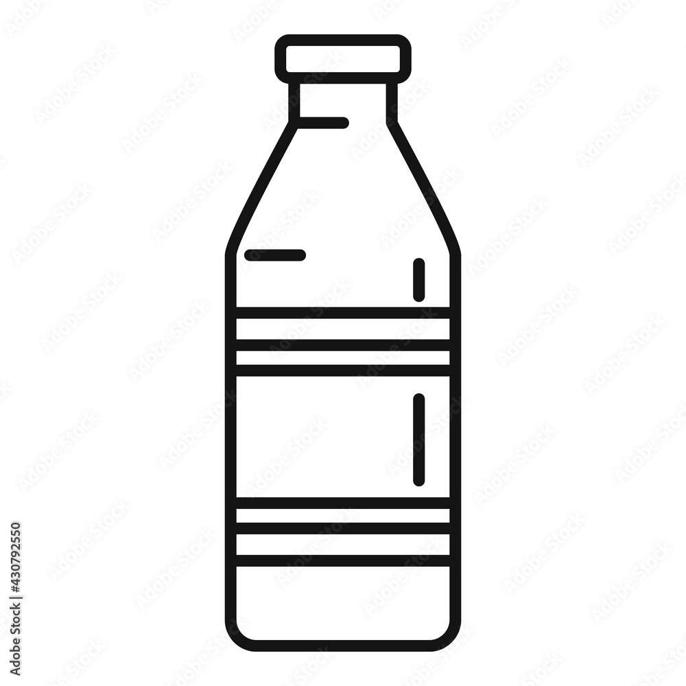 Milk bottle icon, outline style Milk bottle icon, outline style