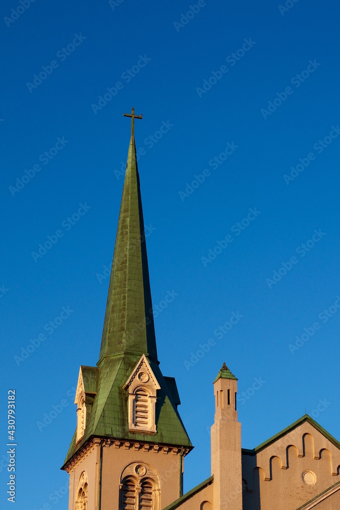 Church Steeple Against Blue Sky