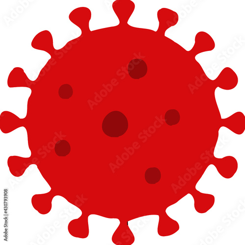 Virus illustration in red