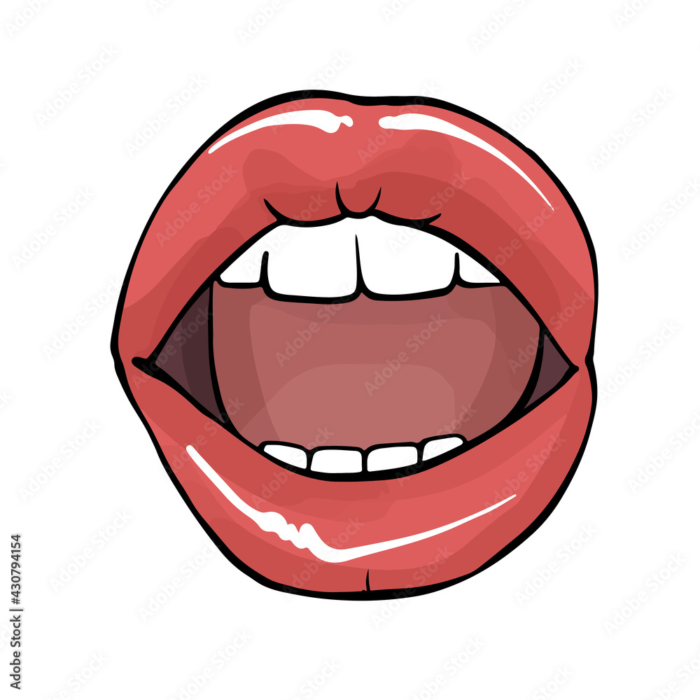 Open mouth sexy lips vector clipart. Erotic illustration Open mouth sexy lips vector clipart. Erotic illustration