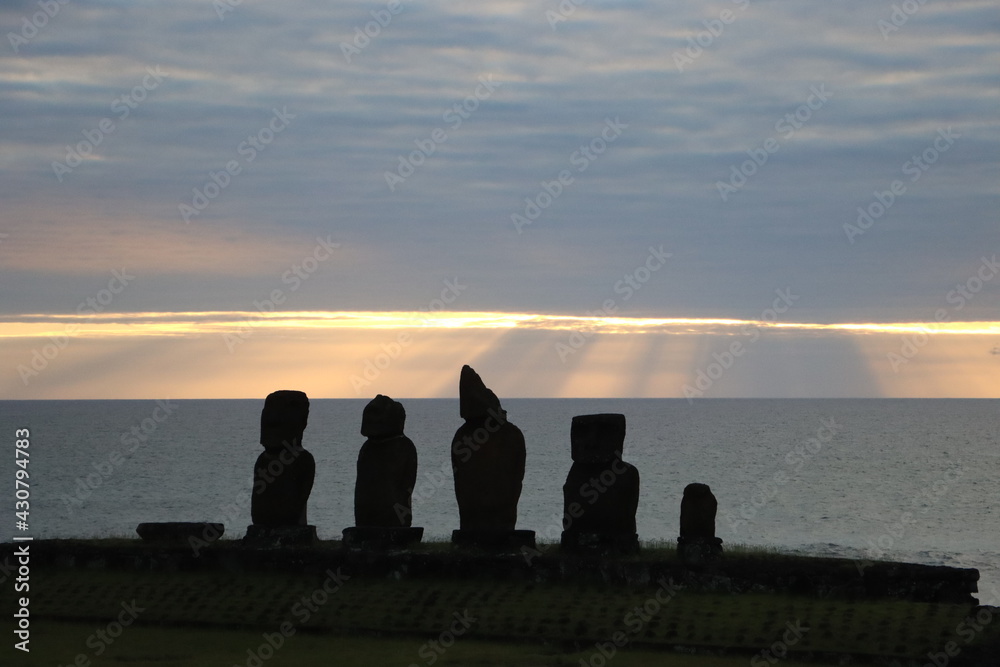 Mohai sunset- Easter Island