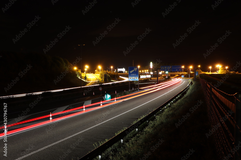Highway Estavayer-le-Lac by night