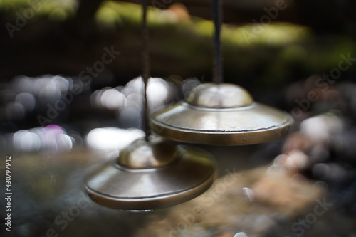 Cymbals close up for  sound healing therapy photo