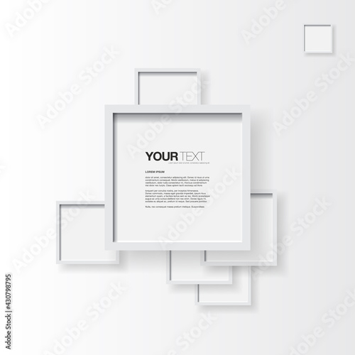 Abstract text box with white frame on clear background Eps 10 stock vector illustration	