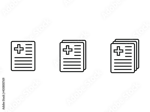 Medical record icon, medical report icon, vector isolated