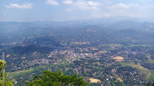 Scenery City view from Mountain Peak - Ambuluwawa,Kandy Sri Lanka. © Chamika